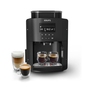 Krups Machine à café grain, machine expresso, 2 tasses en simultané, Ecran LCD